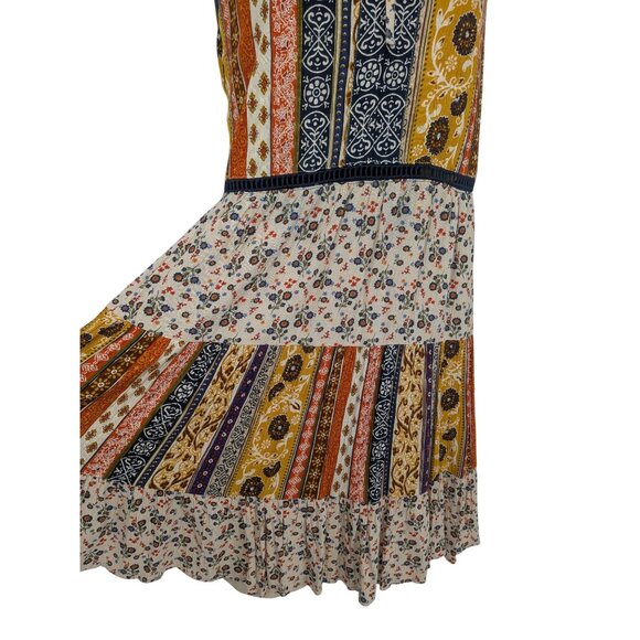 Maurices Boho Patchwork Floral Tiered Dress Women Size XL Festival Retro Cottage - Picture 8 of 13